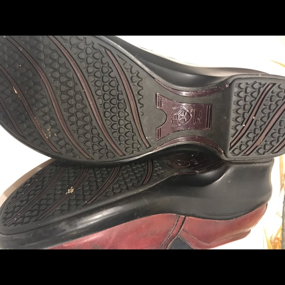 ARIAT red leather slip on clogs Sz 7 - Picture 6 of 6